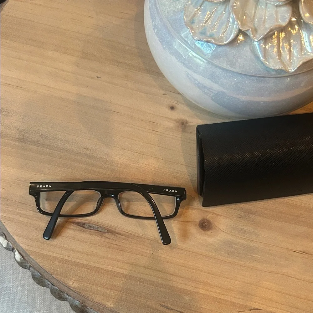 Prada Classic Black Rectangular Eyeglasses VPR 07E 2AJ-1O1 140/BP5167754